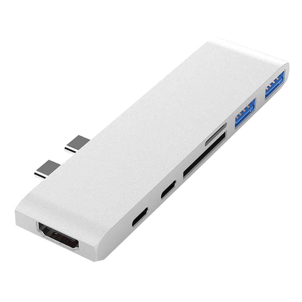 7 In 1 USB Type C Hub USB C & SD/TF Card Reader 2 USB 3.0 Ports HDMI 4K Port