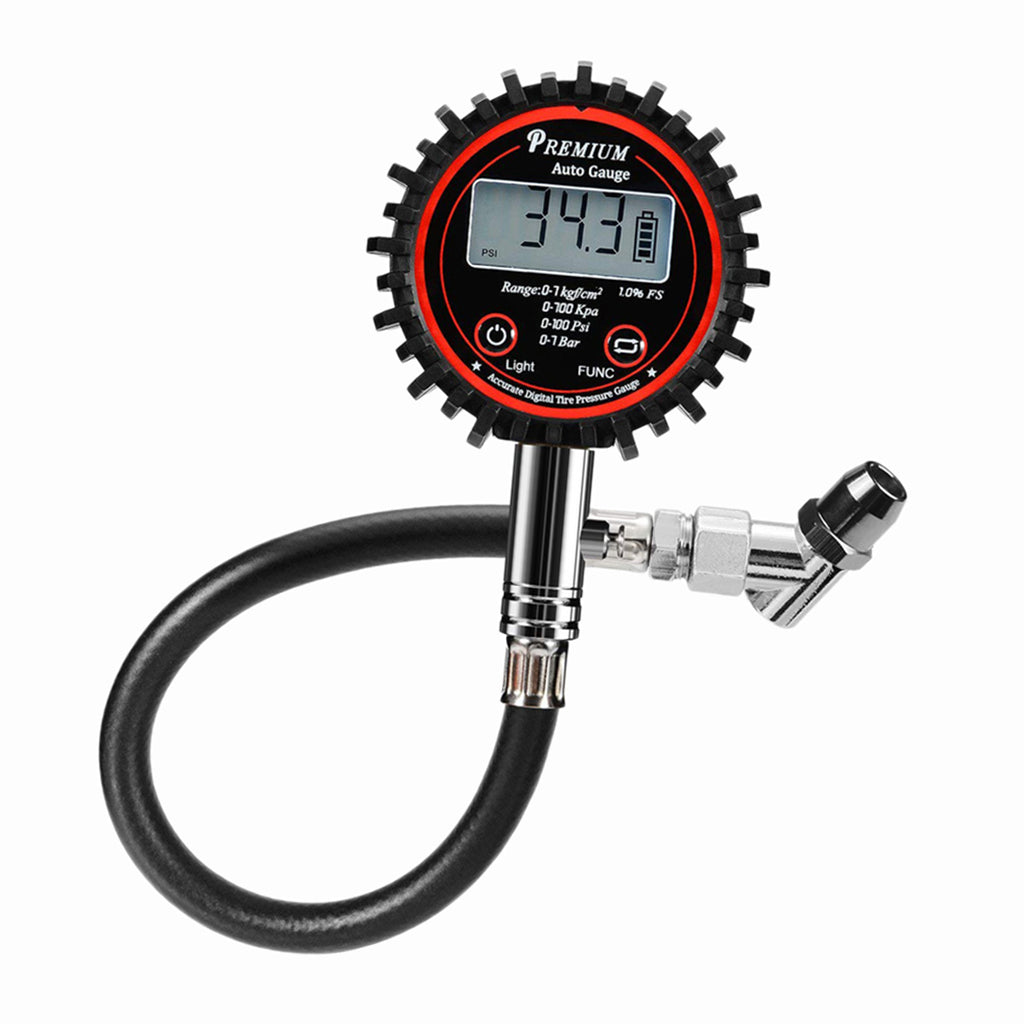 LCD Digital Tire Air Pressure Gauge 100 PSI High Accuracy for Car Motorcycle