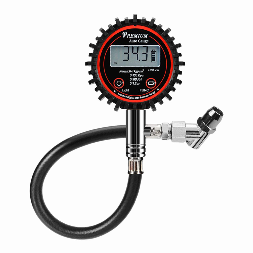 LCD Digital Tire Air Pressure Gauge 100 PSI High Accuracy for Car Motorcycle