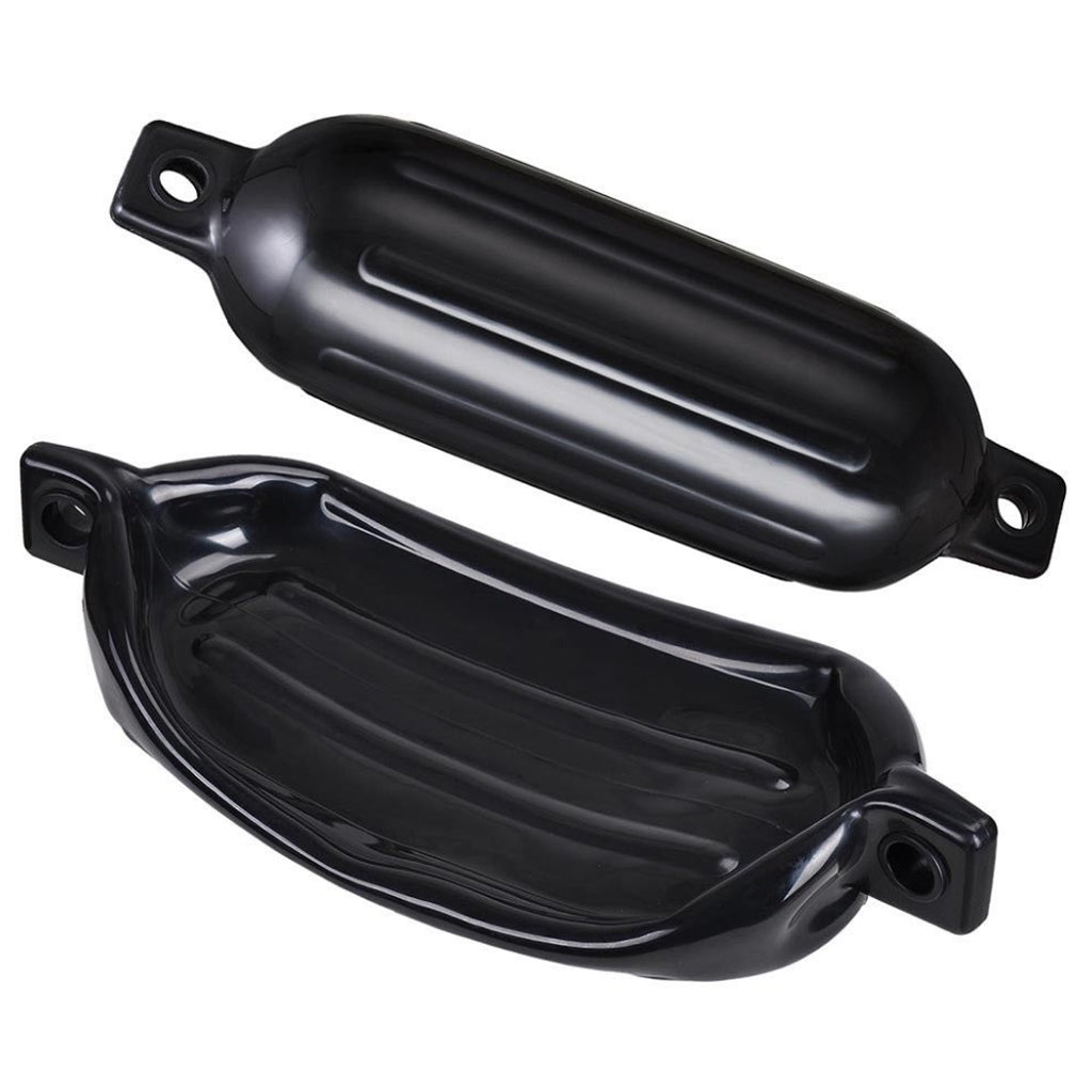 Ribbed Marine Boat Fender Bumper Dock Shield Protection Black G0