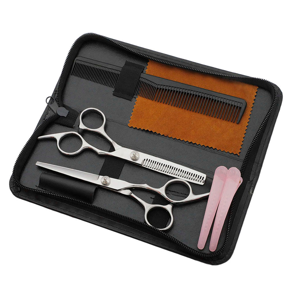 8Pc Professional Salon Hair Cutting Scissors Thinner Barber Shears Razor Kit