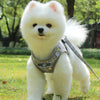 Breathable Dog Cat Vest Harness Pet Outdoor Walking Traction Rope Gray-M