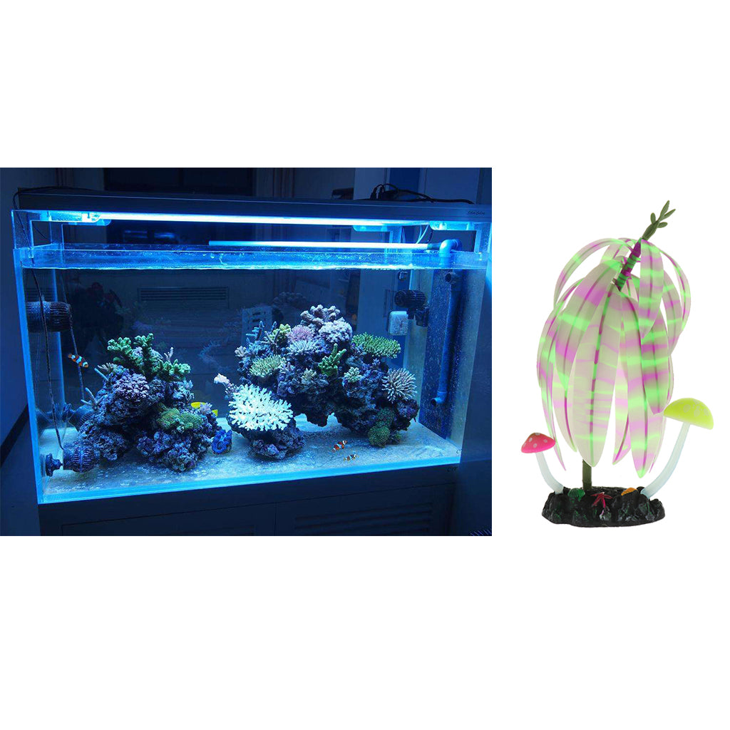 Simulation Artificial Water Plant Aquarium Landscaping  Purple Stripe