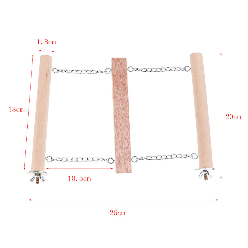 Wooden Mouse Hamster Step Ladder Bridge Pet Parrot Bird Stand Perch Toys S