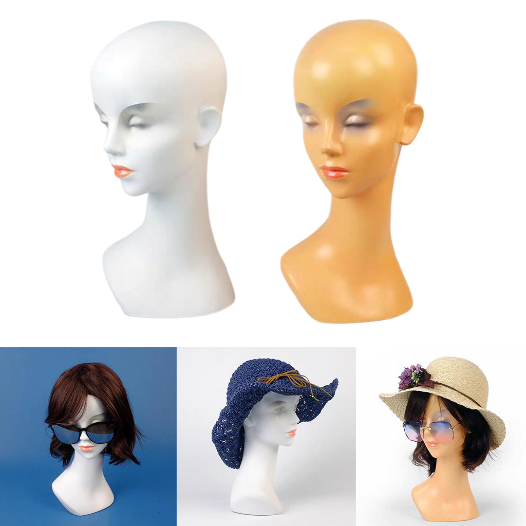 20'' Fiberglass Female Wig Mannequin Hat Hairband Glasses Display Head White