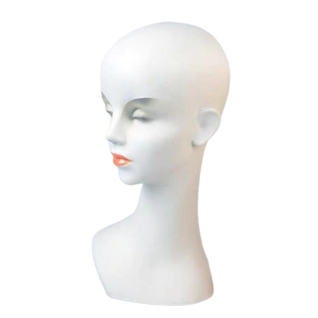 20'' Fiberglass Female Wig Mannequin Hat Hairband Glasses Display Head White