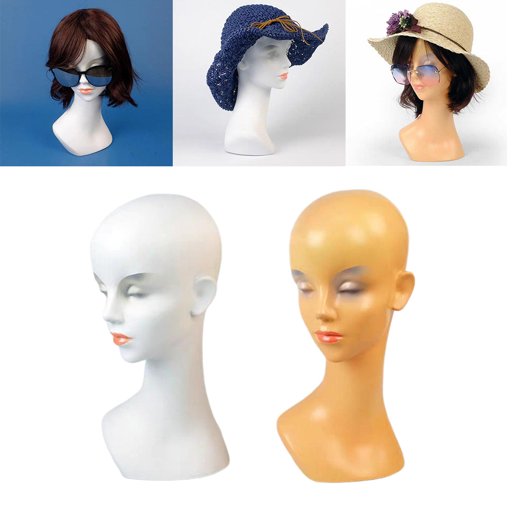 20'' Fiberglass Female Wig Mannequin Hat Hairband Glasses Display Head White