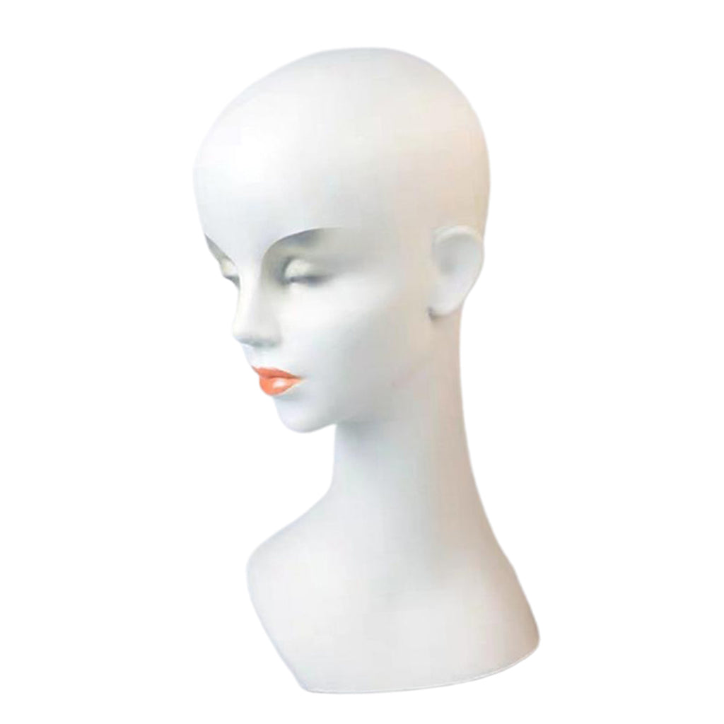 20'' Fiberglass Female Wig Mannequin Hat Hairband Glasses Display Head White