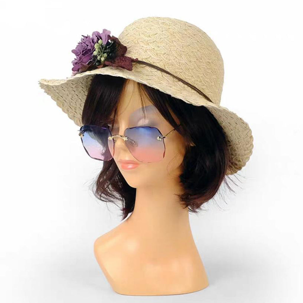 20'' Fiberglass Female Wig Mannequin Hat Hairband Glasses Display Head Skin