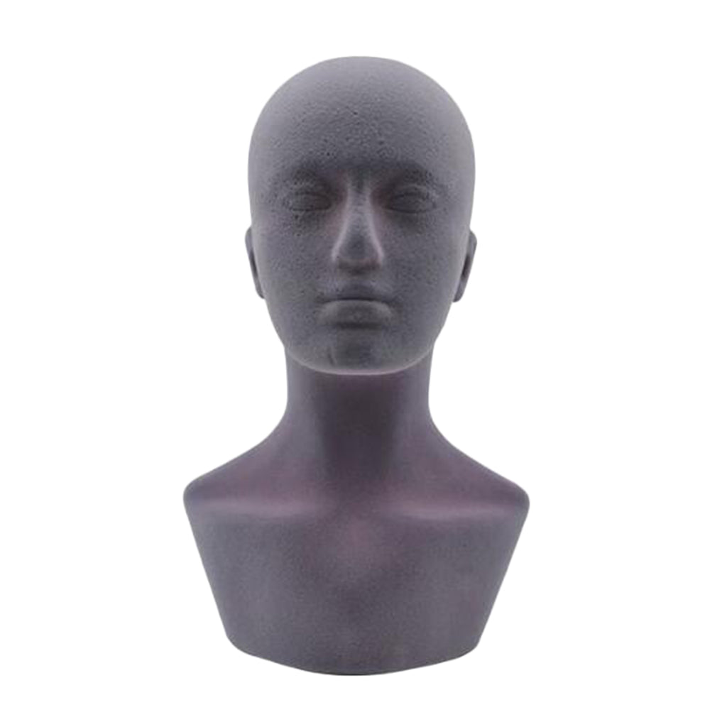 Male Foam Mannequin Head Hat Cap Wig Display Stand Manikin Model 21'' Gray
