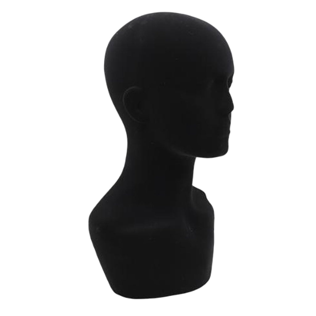 Male Foam Mannequin Head Hat Cap Wig Display Stand Manikin Model 21'' Black