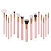 Premium Wood Handle Kabuki Makeup Brush Set for Foundation Powder Cream 15pcs