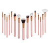 Premium Wood Handle Kabuki Makeup Brush Set for Foundation Powder Cream 15pcs