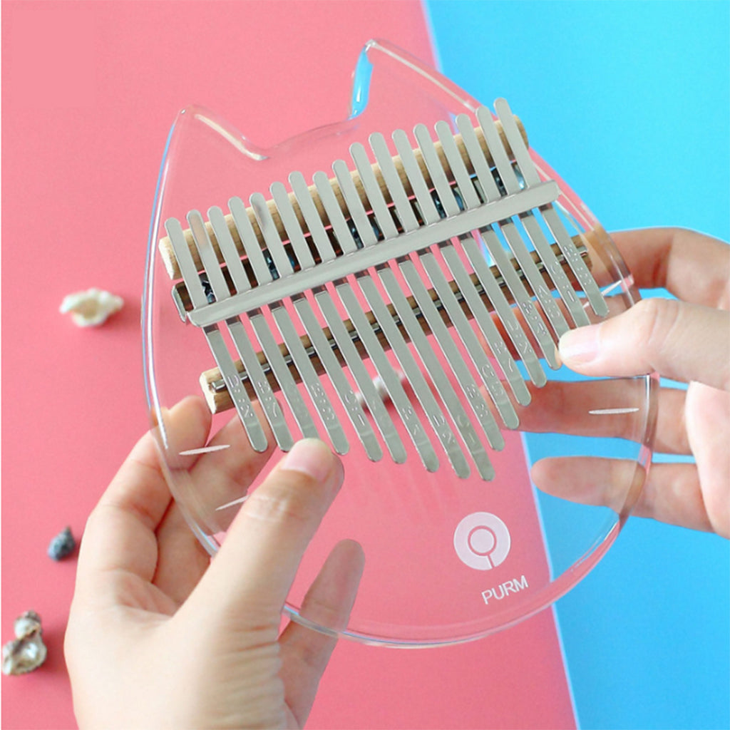 Portable 17 Key Crystal Kalimba Mbira Thumb Piano for Music Lover Cat