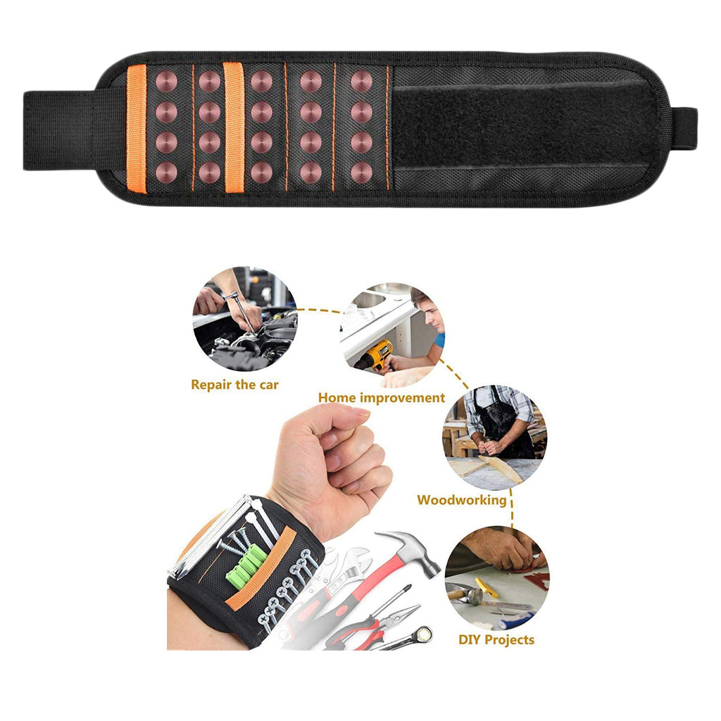 Magnetic Wristband with 20 Magnets Holding Screw Nails Bag for DIY Handyman