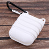 Shockproof Silicone Protective Cover Skin with Keychain for AirPods white