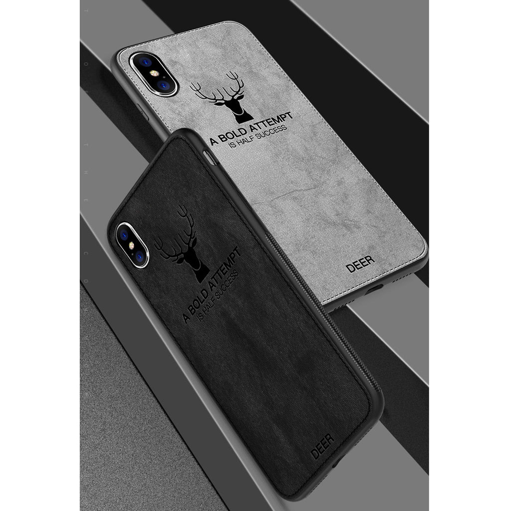 Luxury Shockproof Soft Cloth Back Cover Case For iPhone XS Black