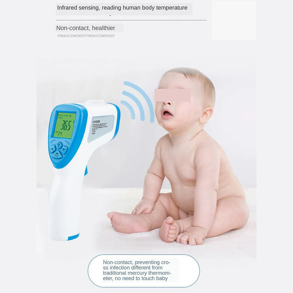 Multifunction No Touch Non Contact Forehead Ear Digital Thermometer -White