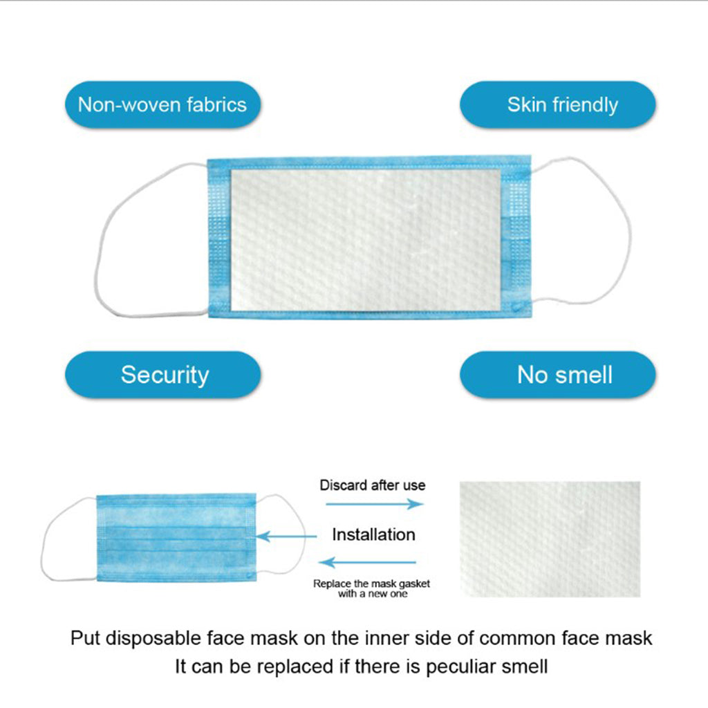 1 Pack Disposable Non-woven Mask Facepiece Muffle Cotton Filter Pads 100pcs