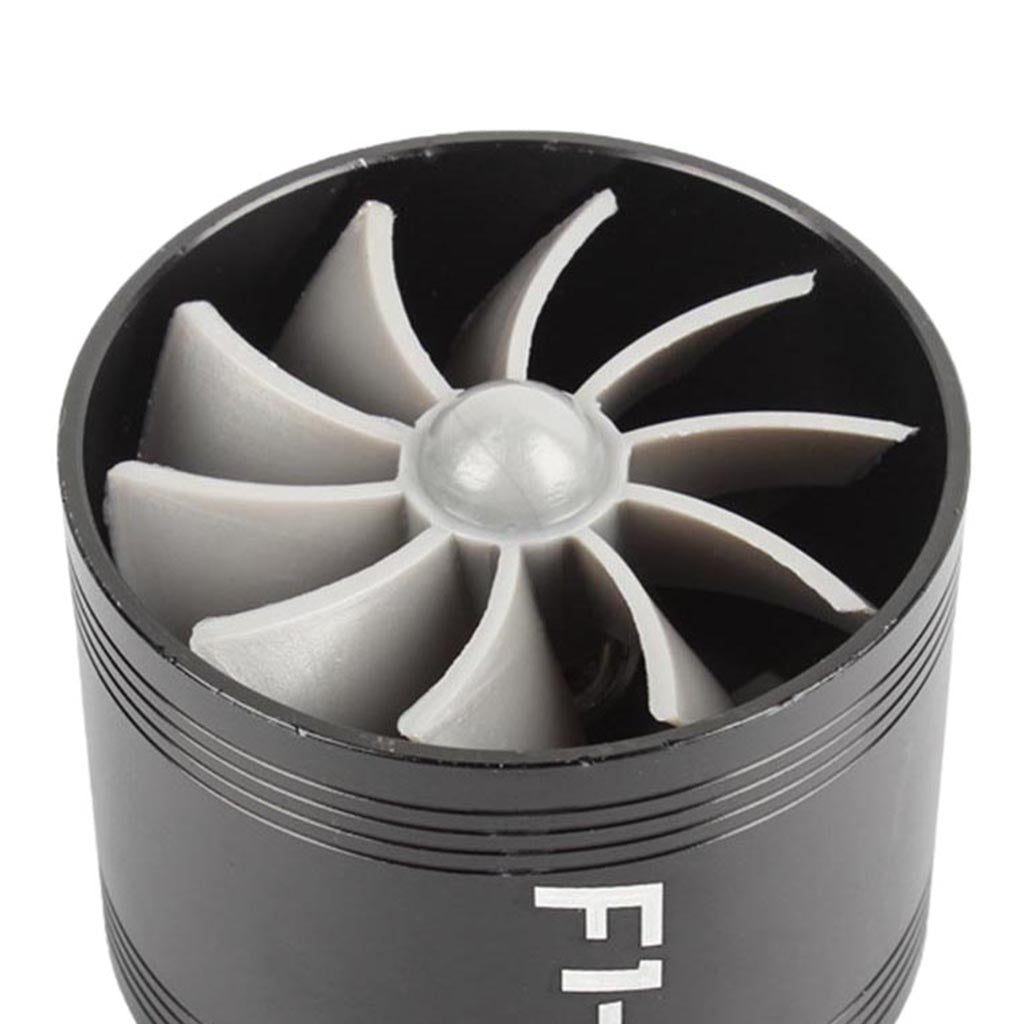 Air Intake Turbo Turbocharger Fuel Gas Saver Fan Black