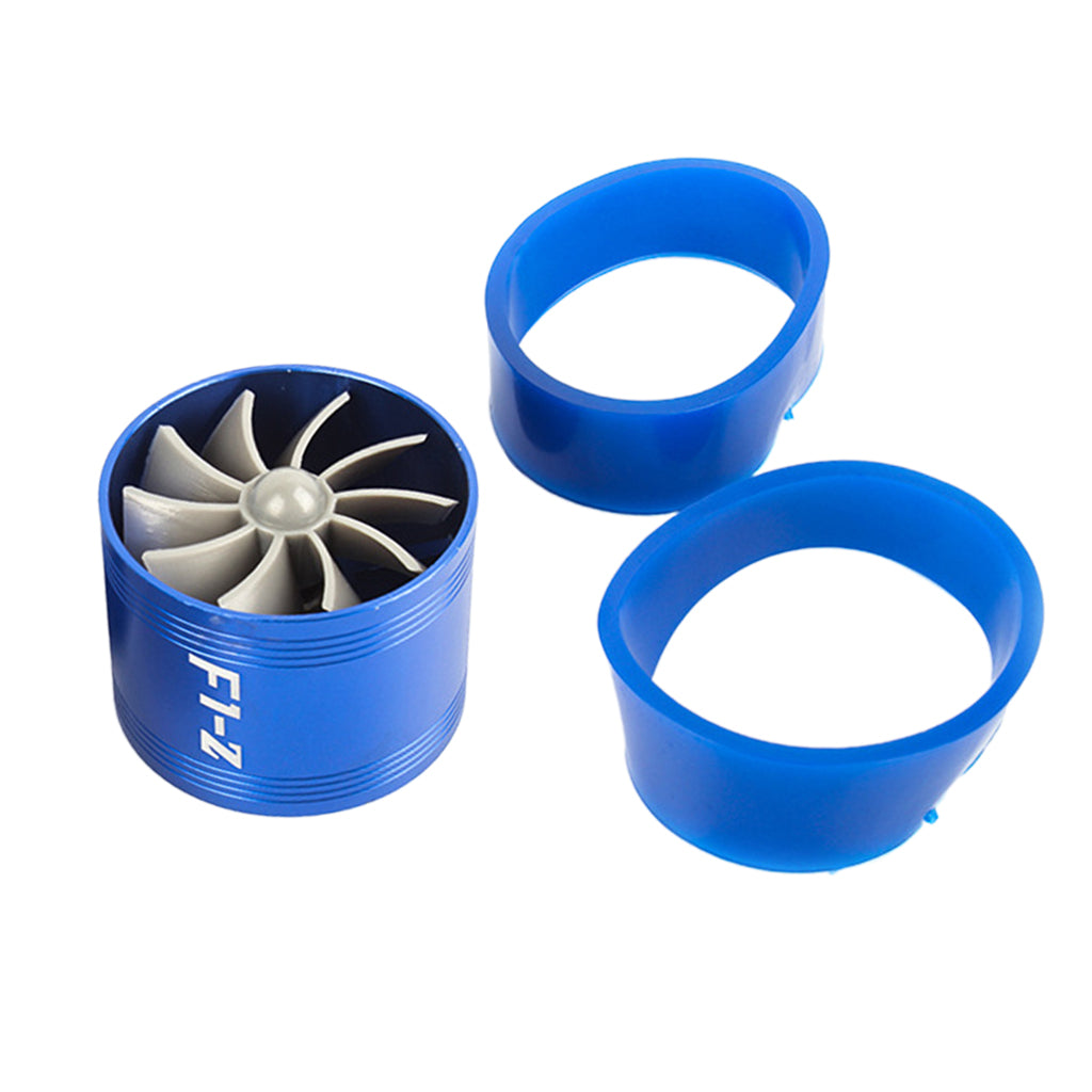 Air Intake Turbo Turbocharger Fuel Gas Saver Fan Blue