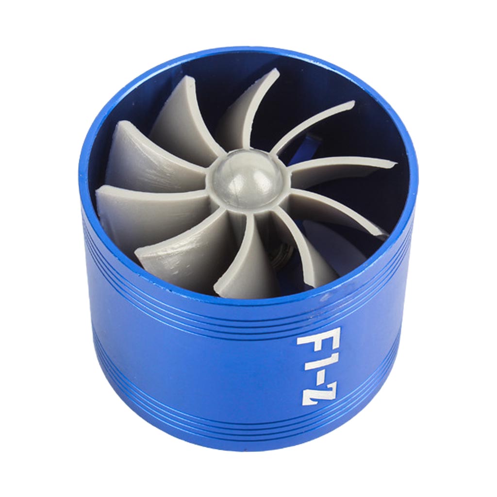 Air Intake Turbo Turbocharger Fuel Gas Saver Fan Blue