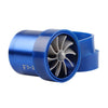 Air Intake Turbonator Dual Fan Turbine Super Charger Gas Saver Turbo Blue