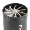 Air Intake Turbonator Dual Fan Turbine Super Charger Gas Saver Turbo Black