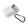 Music Model Silicone Protective Case with Keychain for Apple AirPods White