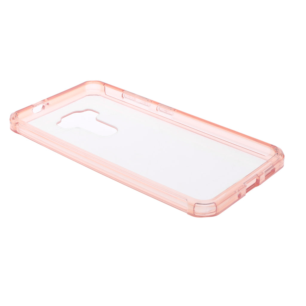 Silicone Frame + Acrylic Back Phone Shockproof Case for Asus Zenfone 3 Pink