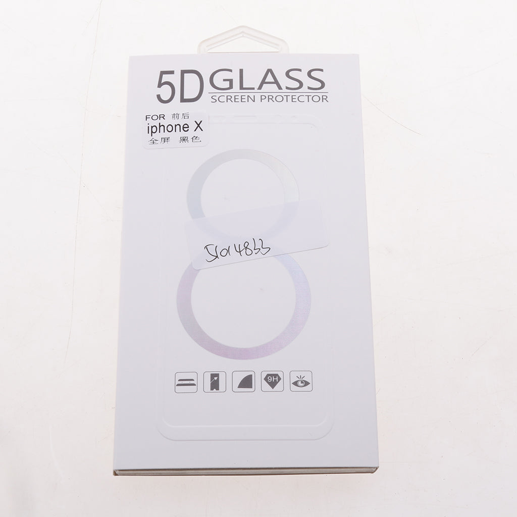 5D Full Curved Tempered Glass Screen Protector for iPhone X(Front+Back) Black