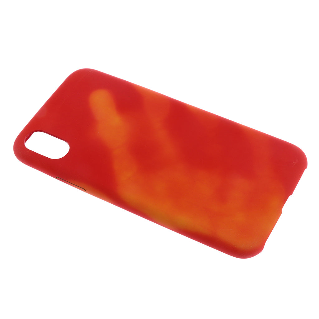 Thermal Sensor Induction Case Cover Skin For iPhone X Red to yellow