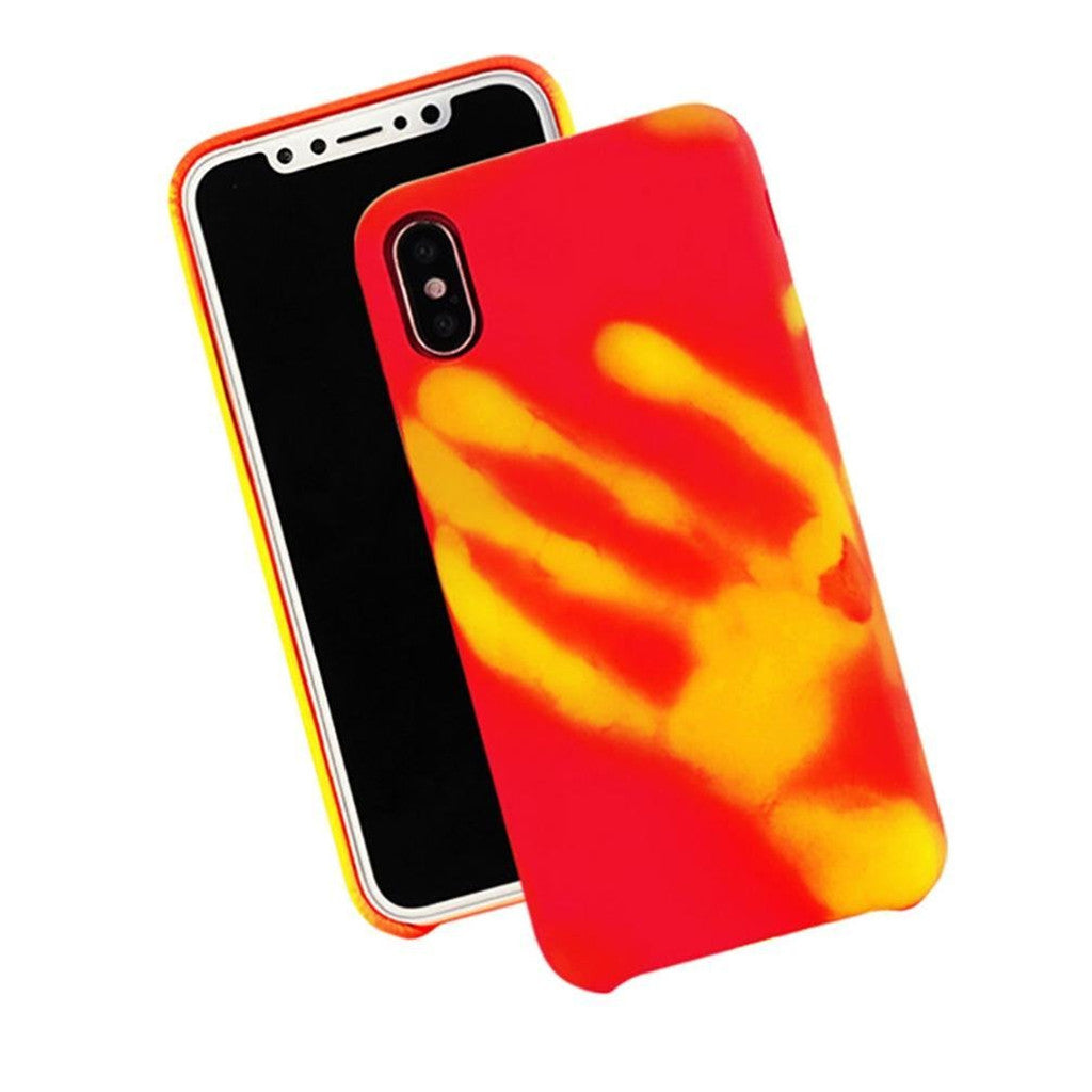 Thermal Sensor Induction Case Cover Skin For iPhone X Red to yellow