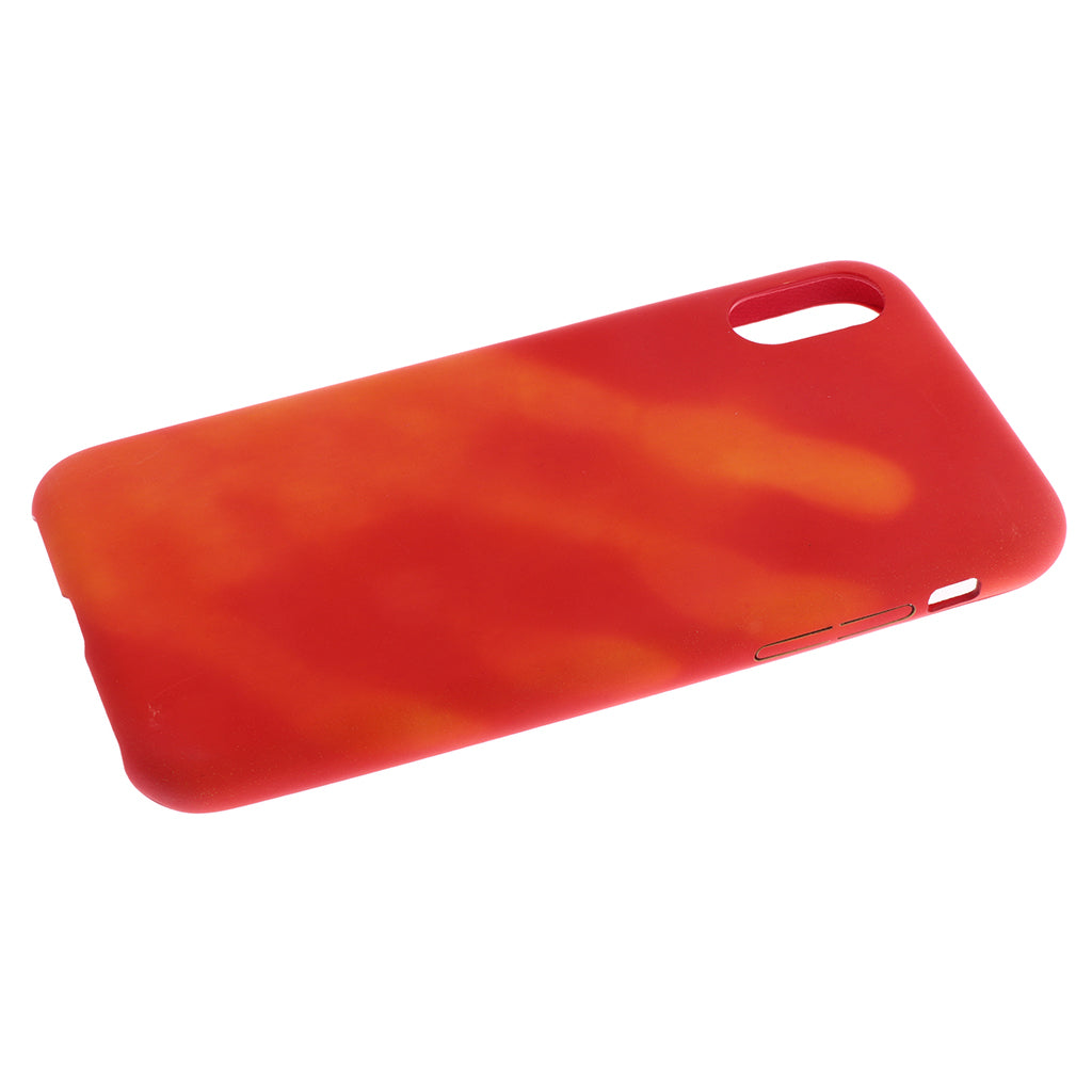 Thermal Sensor Induction Case Cover Skin For iPhone X Red to yellow