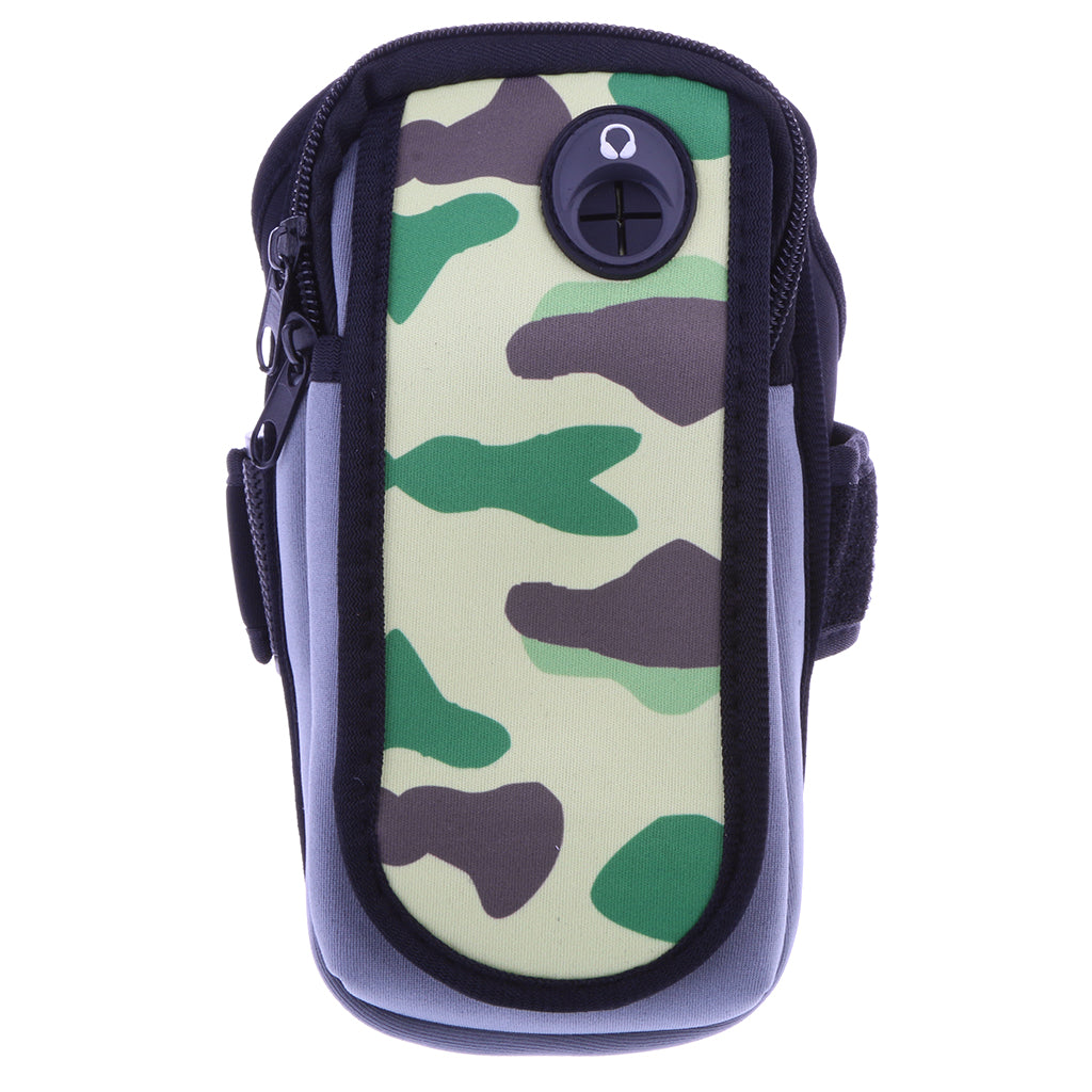 Fitness Multi layer/function Arm Bag Case Pouch Band L Camouflage Green