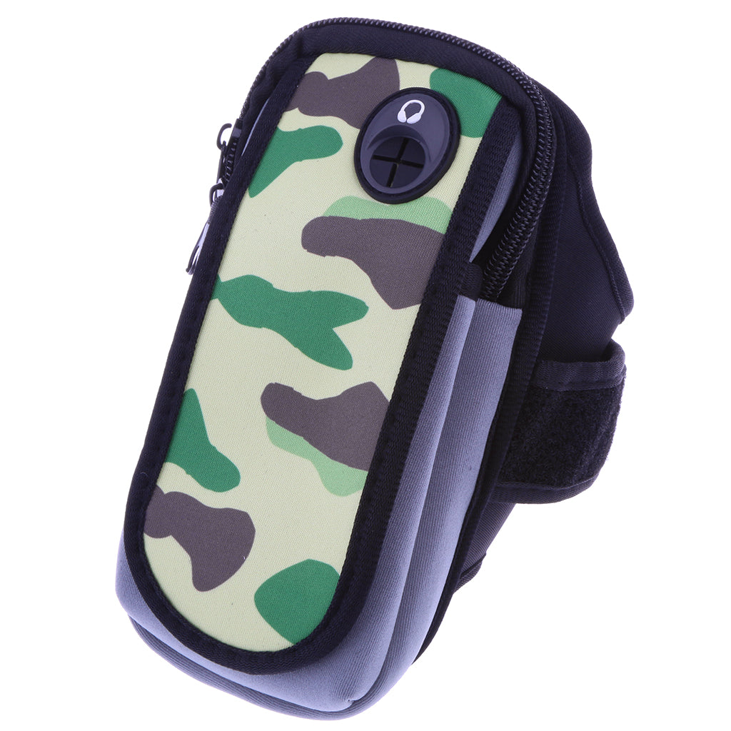 Fitness Multi layer/function Arm Bag Case Pouch Band L Camouflage Green