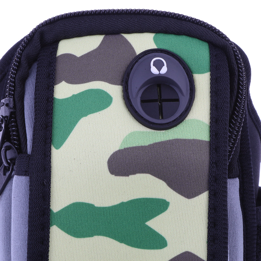 Fitness Multi layer/function Arm Bag Case Pouch Band L Camouflage Green