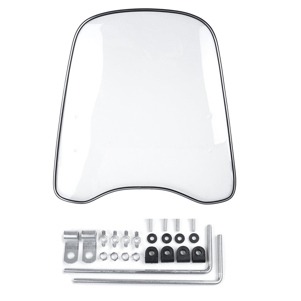 Windproof Clear Front PC Windshield Protector Shield For Motorcycle Scooter