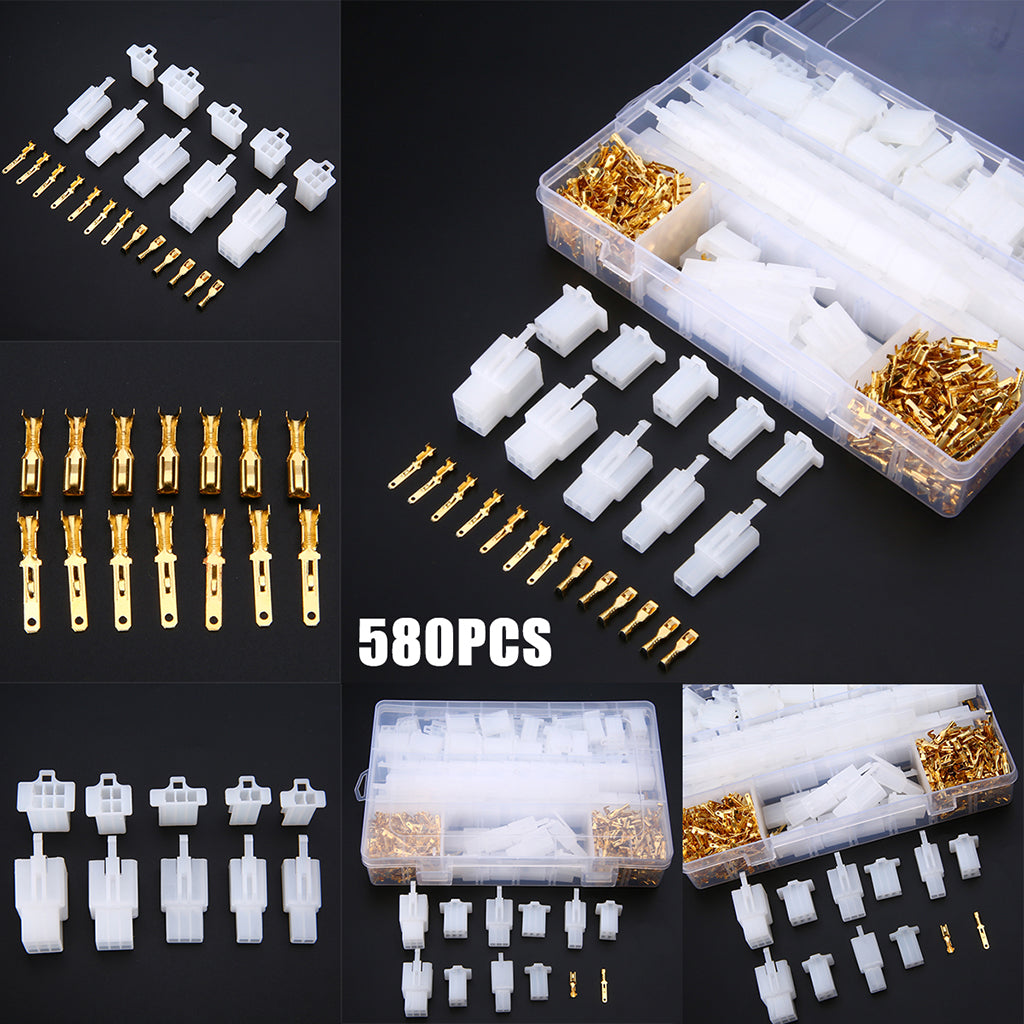 580pcs Cable Wire Connector 2 3 4 6 9Pin Terminal Plug Kits for Bike Car