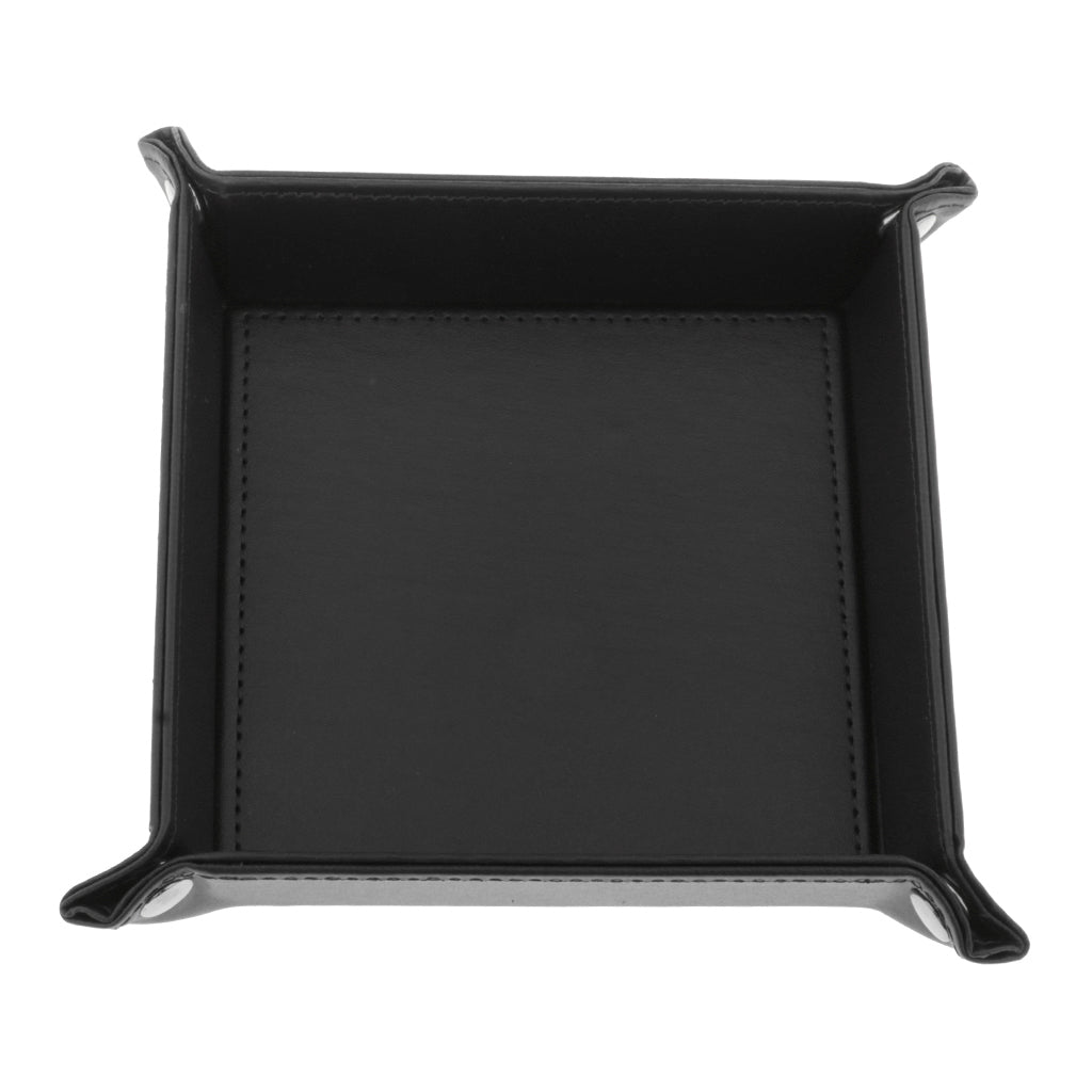 Creative PU Leather Change Sundry Storage Plate Dice Rolling Tray Fun Black