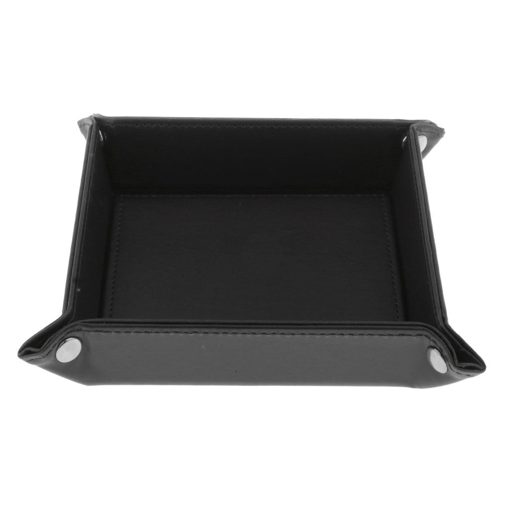 Creative PU Leather Change Sundry Storage Plate Dice Rolling Tray Fun Black