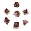 7 Pieces Acrylic Polyhedral Dice Set Table Game Party Games Red White