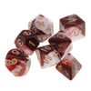 7 Pieces Acrylic Polyhedral Dice Set Table Game Party Games Red White