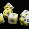 7 Pieces Acrylic Polyhedral Dice Set Table Game Party Games Yellow White