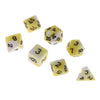 7 Pieces Acrylic Polyhedral Dice Set Table Game Party Games Yellow White