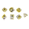 7 Pieces Acrylic Polyhedral Dice Set Table Game Party Games Yellow White