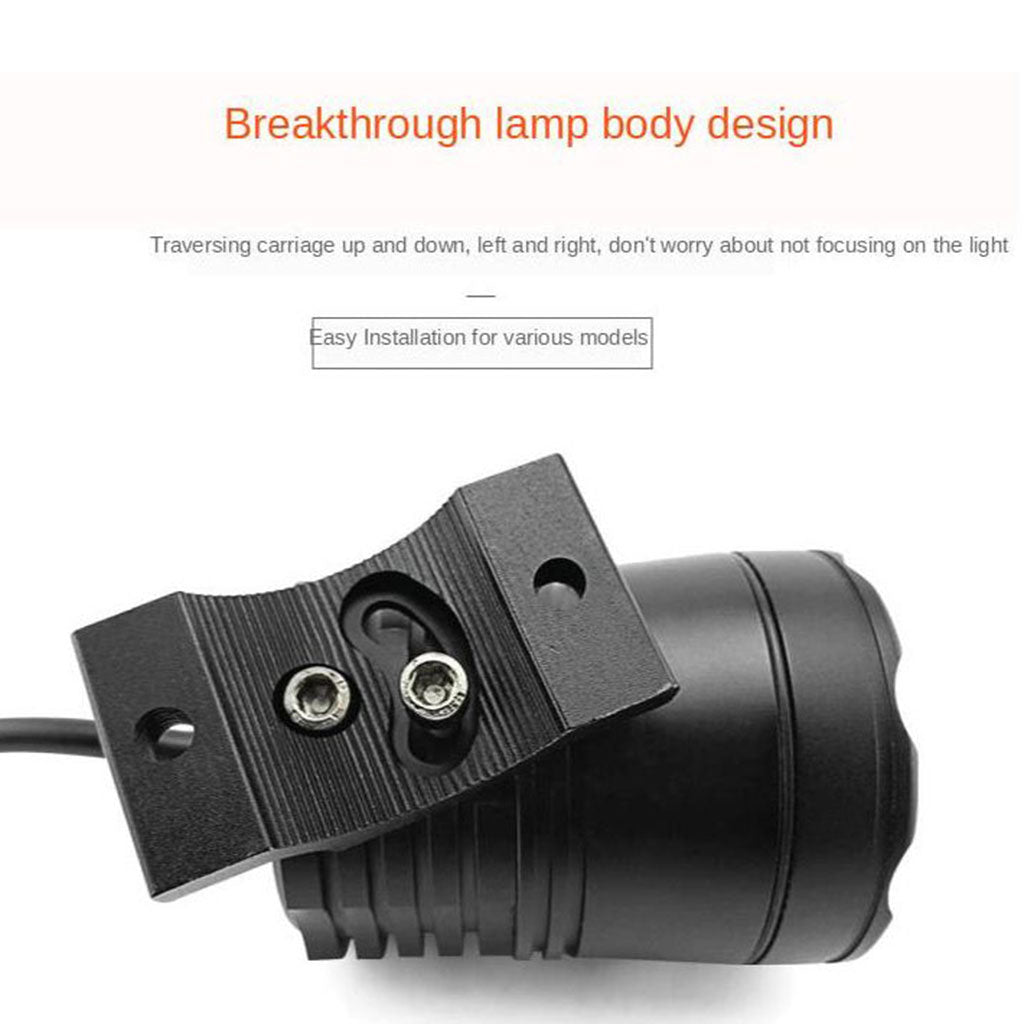 Motorcycle LED Headlight White Moto Fog Headlamp External Auxiliary Lamp