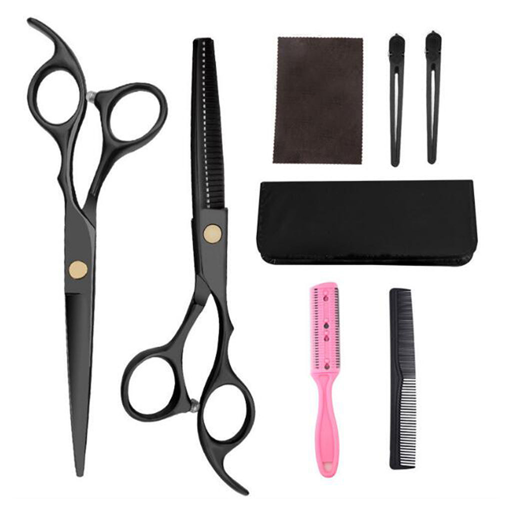 8Pc Professional Salon Hair Cutting Scissors Thinner Barber Shears Razor Set