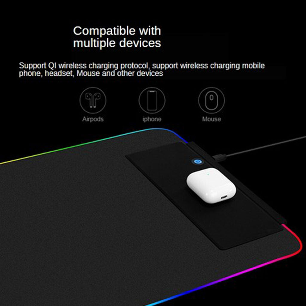 Wireless Charging Mouse Pad Extra Large RGB Gaming Mouse Mat 30.7" x 11.8''