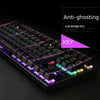 K28 Backlit Mechanical Keyboard Colorful LED USB Wired Game Keyboard  Black